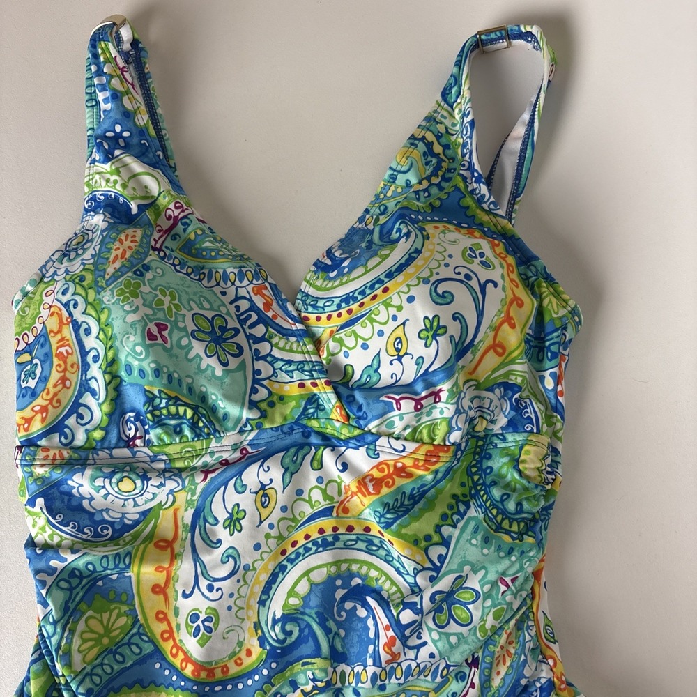 Lauren Ralph Lauren Womens One Piece Colorful Paisley Swimsuit Size 10 - Picture 4 of 15